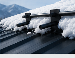 Snow pressing into tubular snow guard system