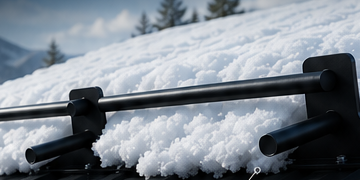 Snow retained safely behind tubular guards